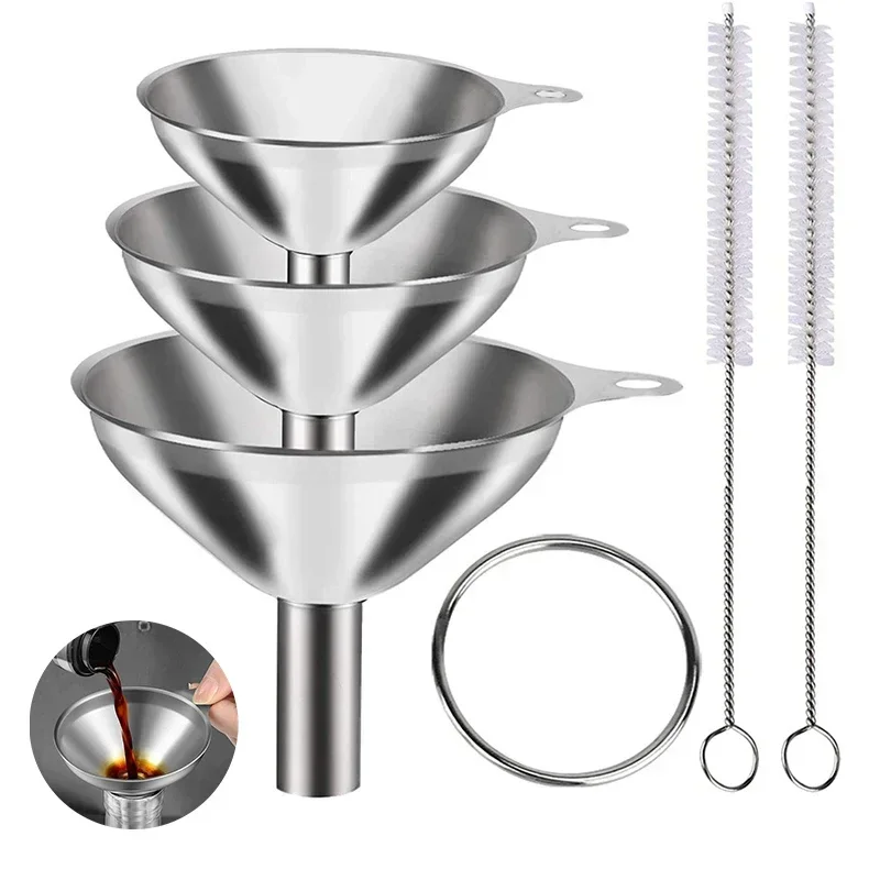 Kitchen Gadgets Latest - 3/5 قطعة قمع المطبخ الفولاذ المقاوم