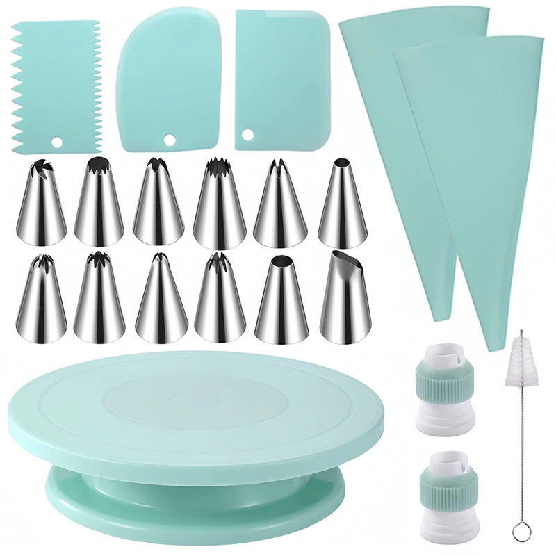 Cake Decorating Turntable - مجموعة أدوات تزيين الكيك المكونة من