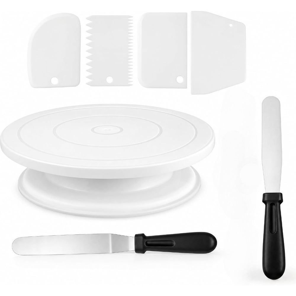 Cake Decorating Turntable - مجموعة تزيين الكيك المكونة من 7