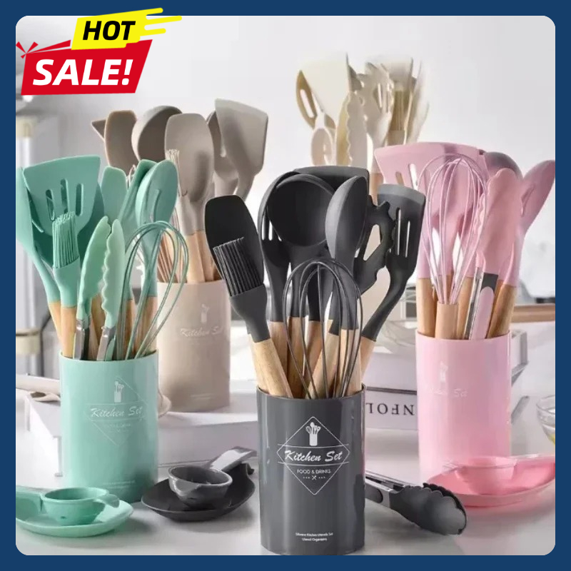 طقم أدوات مطبخ سيليكون 12 قطعة - مراجعة Silicone Spatula Set وسعره