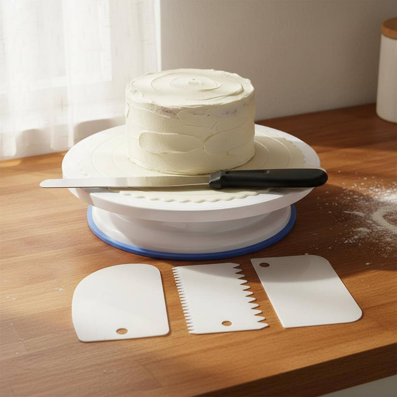 مجموعة أدوات تزيين الكيك مع قا - مراجعة Cake Decorating Turntable وسعره