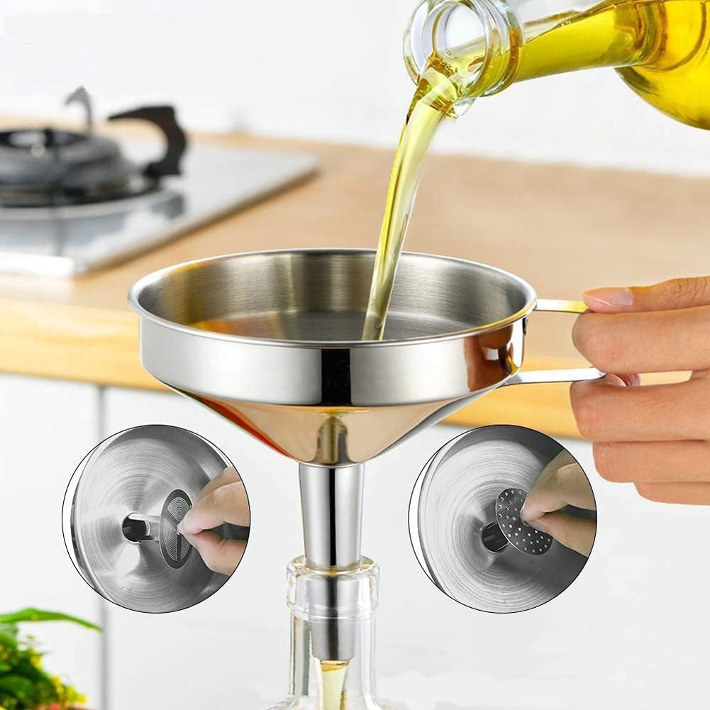 1 قطعة قمع زيت طهي من الستانلس - مراجعة Kitchen Gadgets Latest وسعره