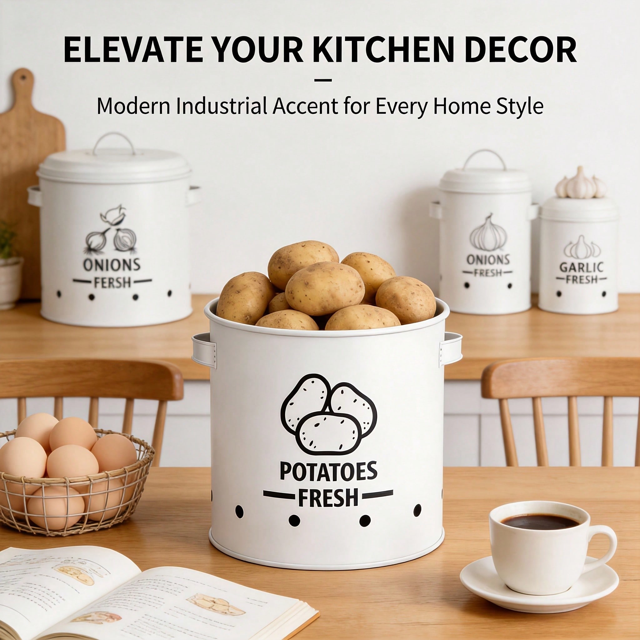 مجموعة صناديق تخزين للبطاطس وا - مراجعة Kitchen Gadgets Organizer وسعره