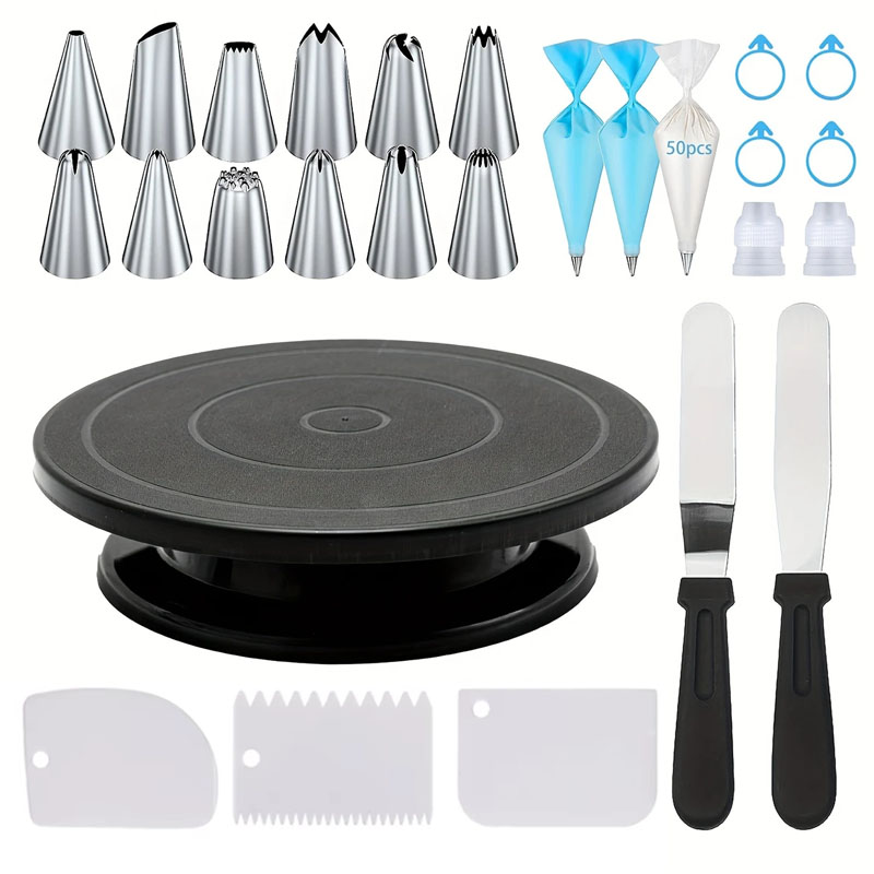 مجموعة أدوات تزيين الكيك مكونة - مراجعة Cake Decorating Turntable وسعره