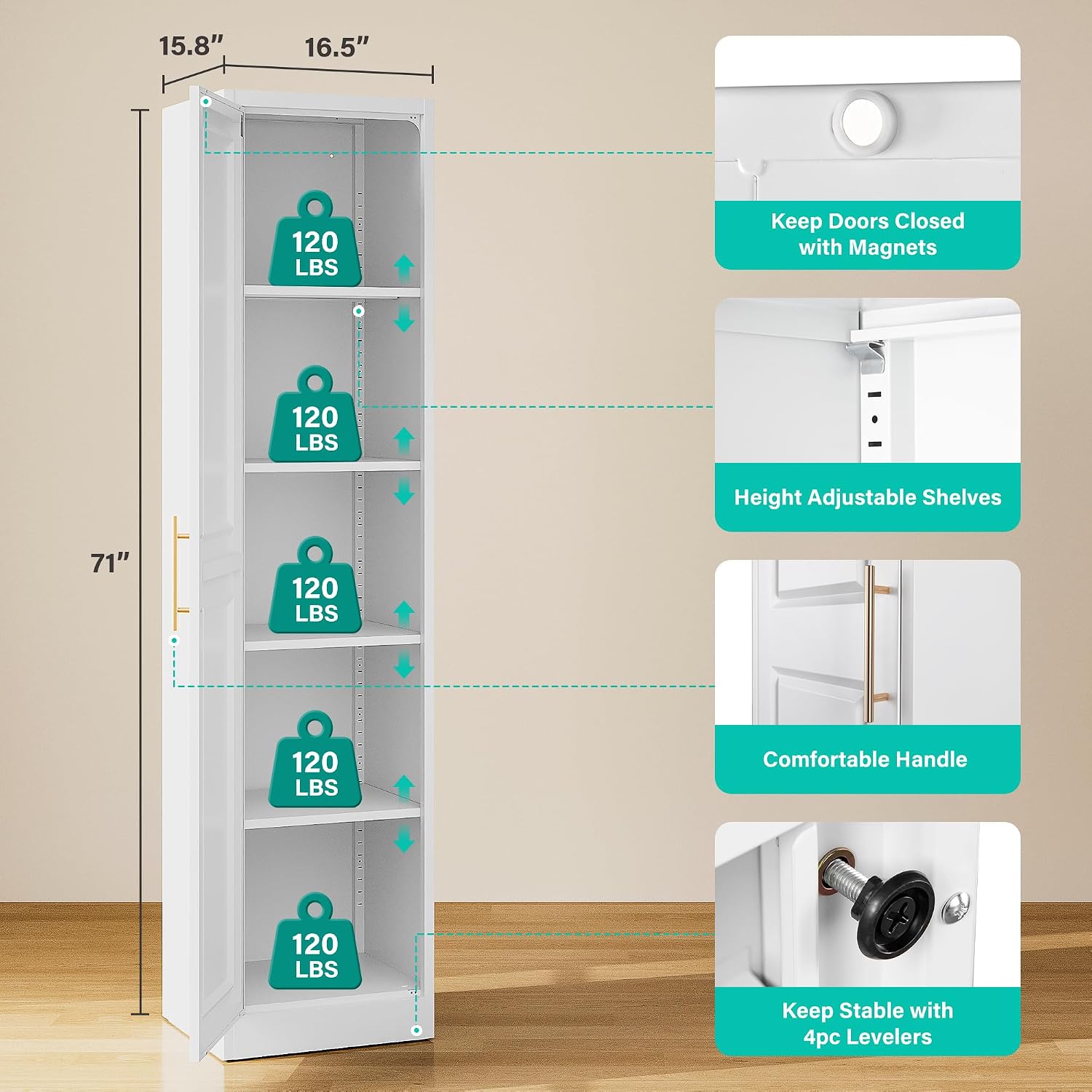 خزانة تخزين طويلة ورفيعة بباب  - مراجعة Kitchen Gadgets Organizer وسعره