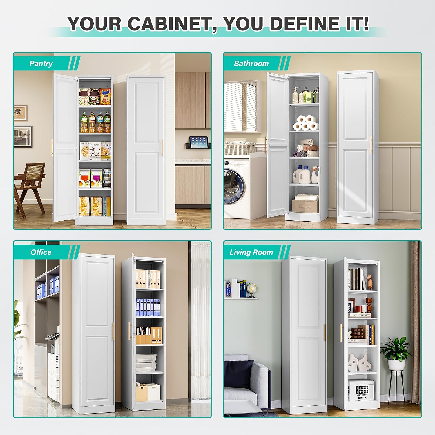 خزانة تخزين طويلة ورفيعة بباب  - مراجعة Kitchen Gadgets Organizer وسعره
