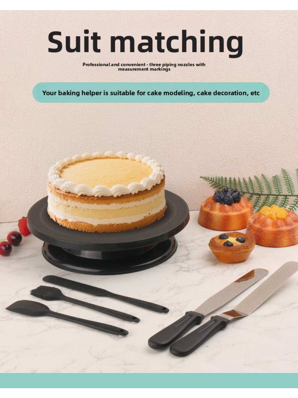 طقم قاعدة كيك دوارة بلاستيكية  - مراجعة Cake Decorating Turntable وسعره